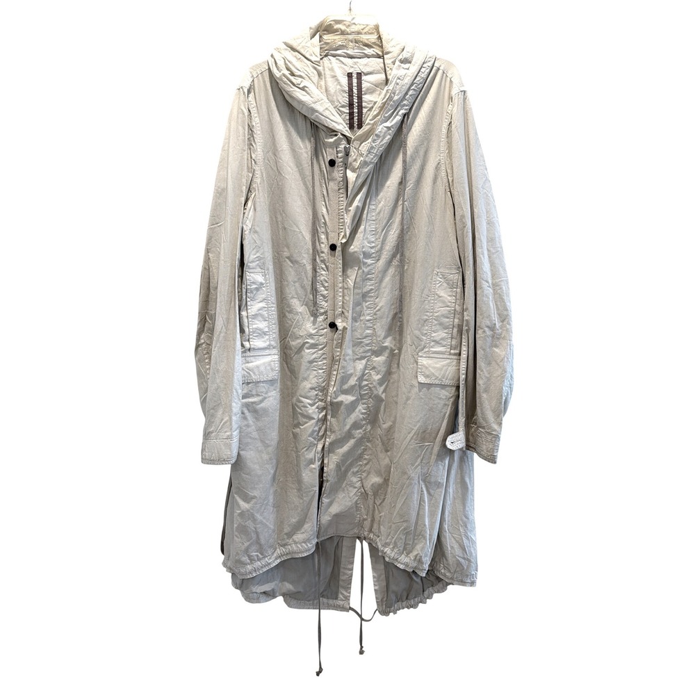 Rick Owens DRKSHDW Milk Cotton Fishtail Parka Jacket XL DU17S5962-MP